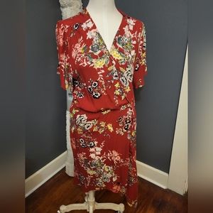 Long red dress, long in back and short in front. Size XL